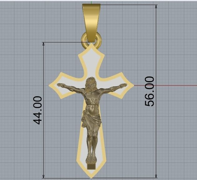 Pendant cross  JESUS 3D print model_2