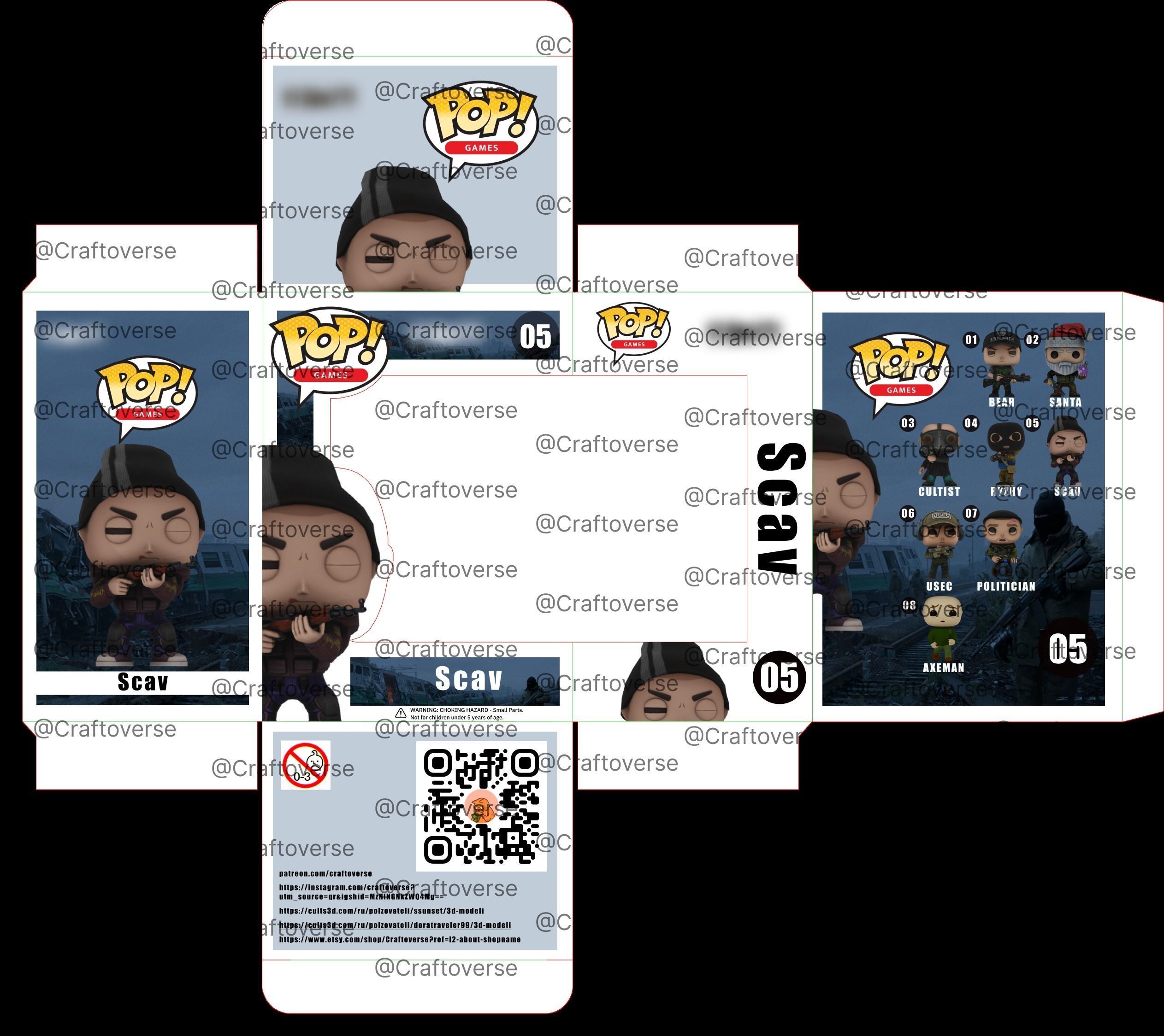 Funko pop scav Escape from Tarkov 3D print model_3