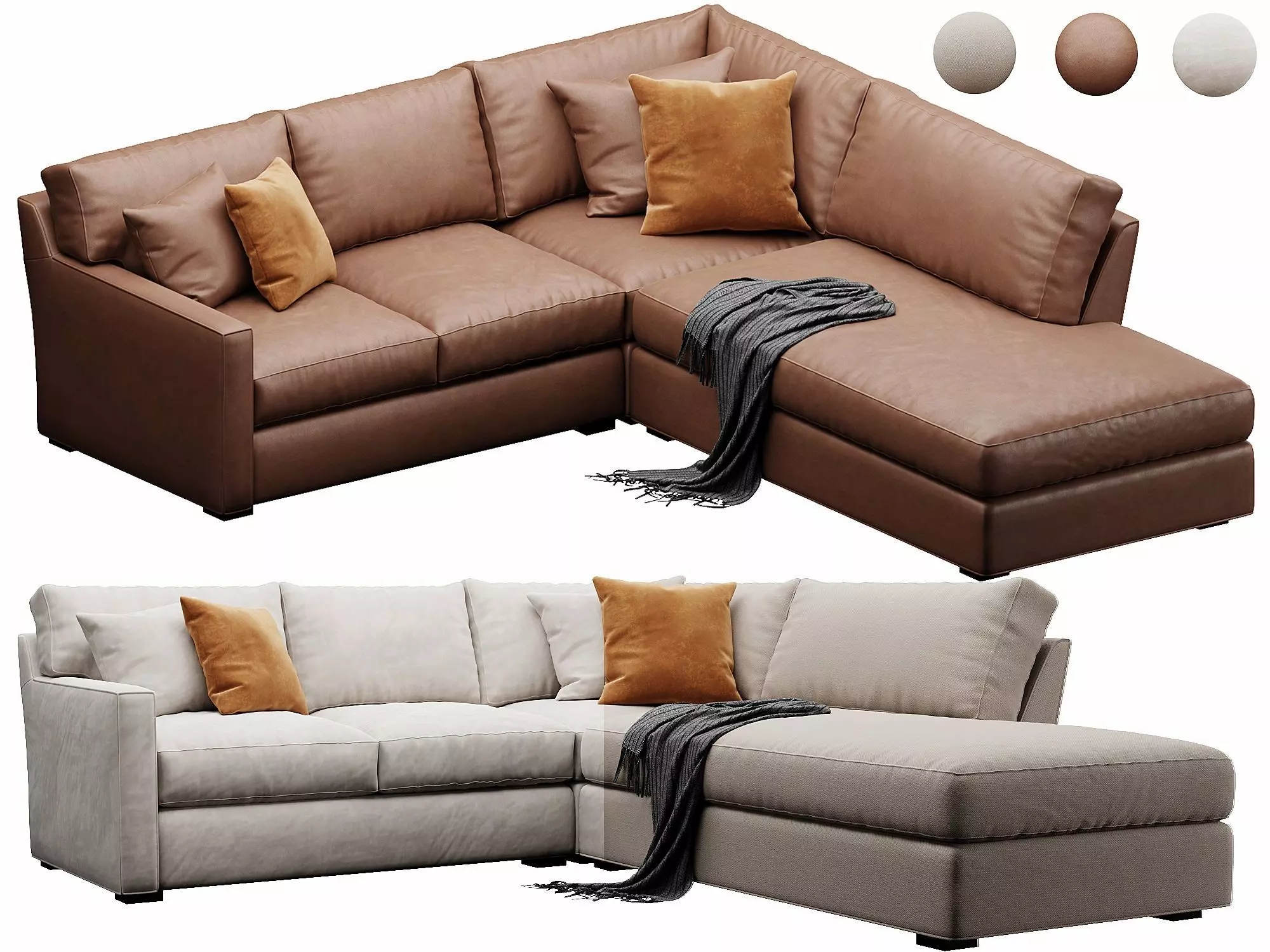 Crate and Barrel Axis sofa 3D model_0