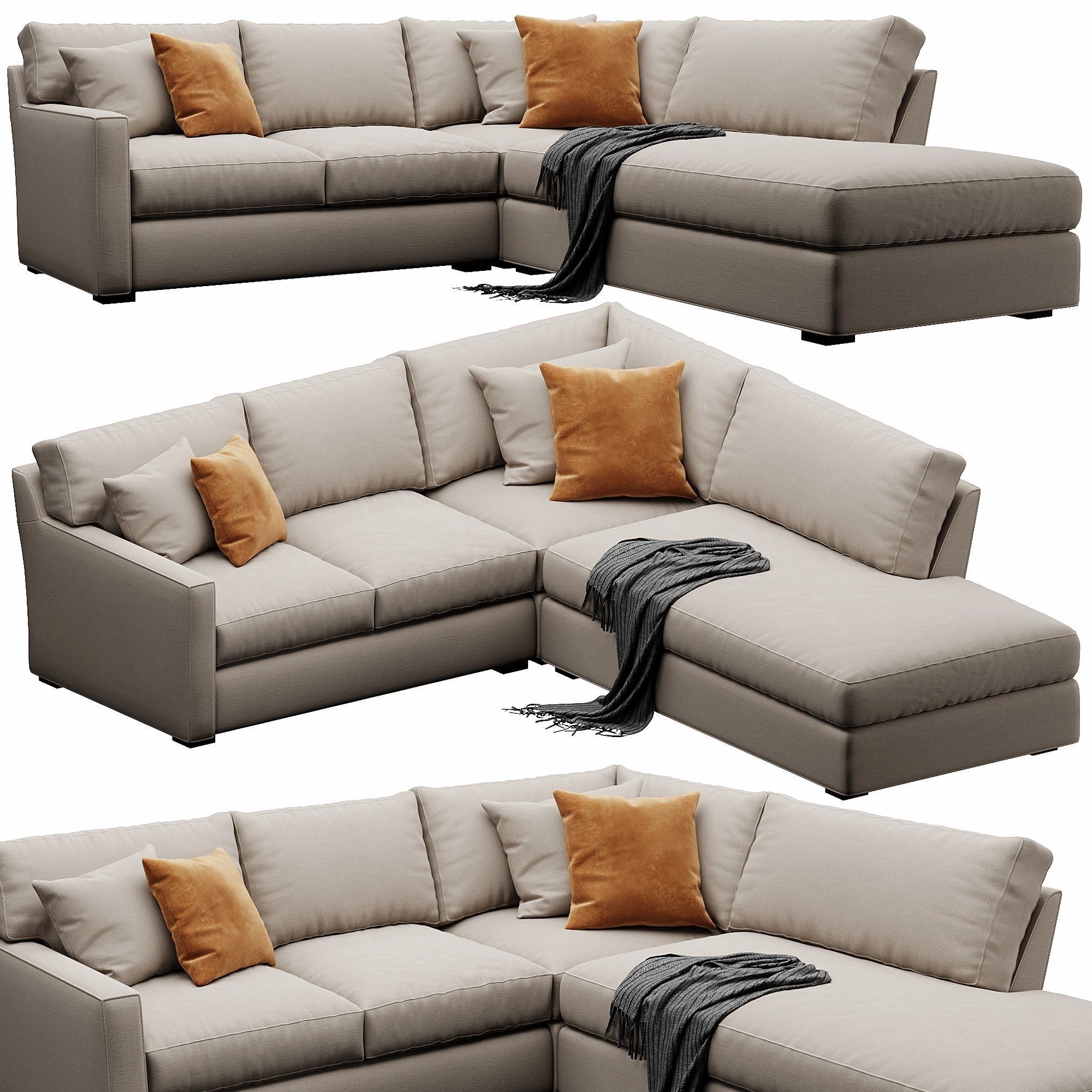 Crate and Barrel Axis sofa 3D model_1