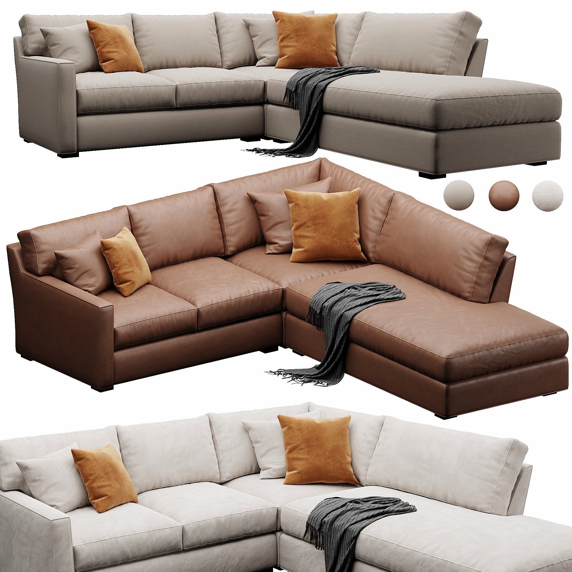 Crate and Barrel Axis sofa 3D model_4