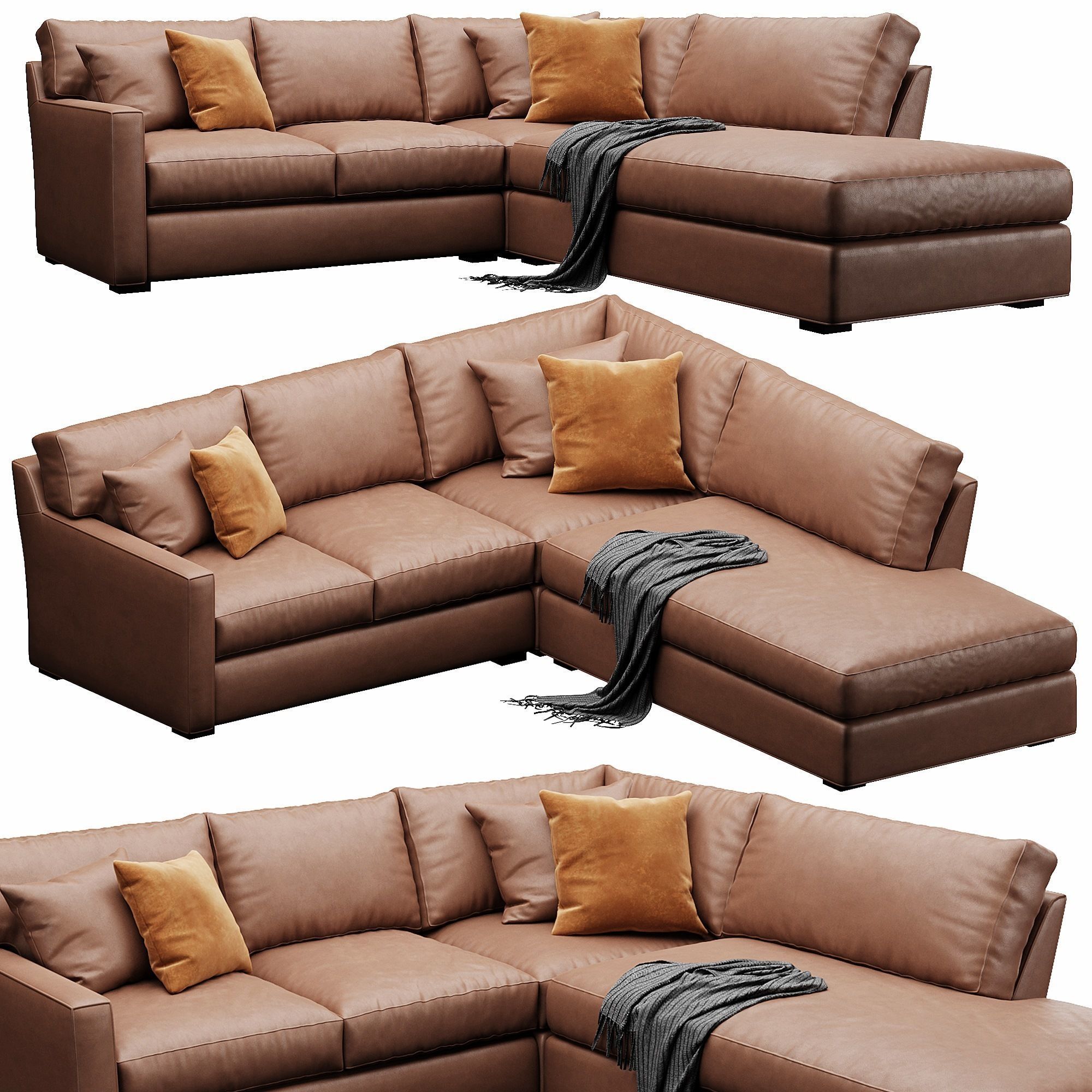 Crate and Barrel Axis sofa 3D model_2