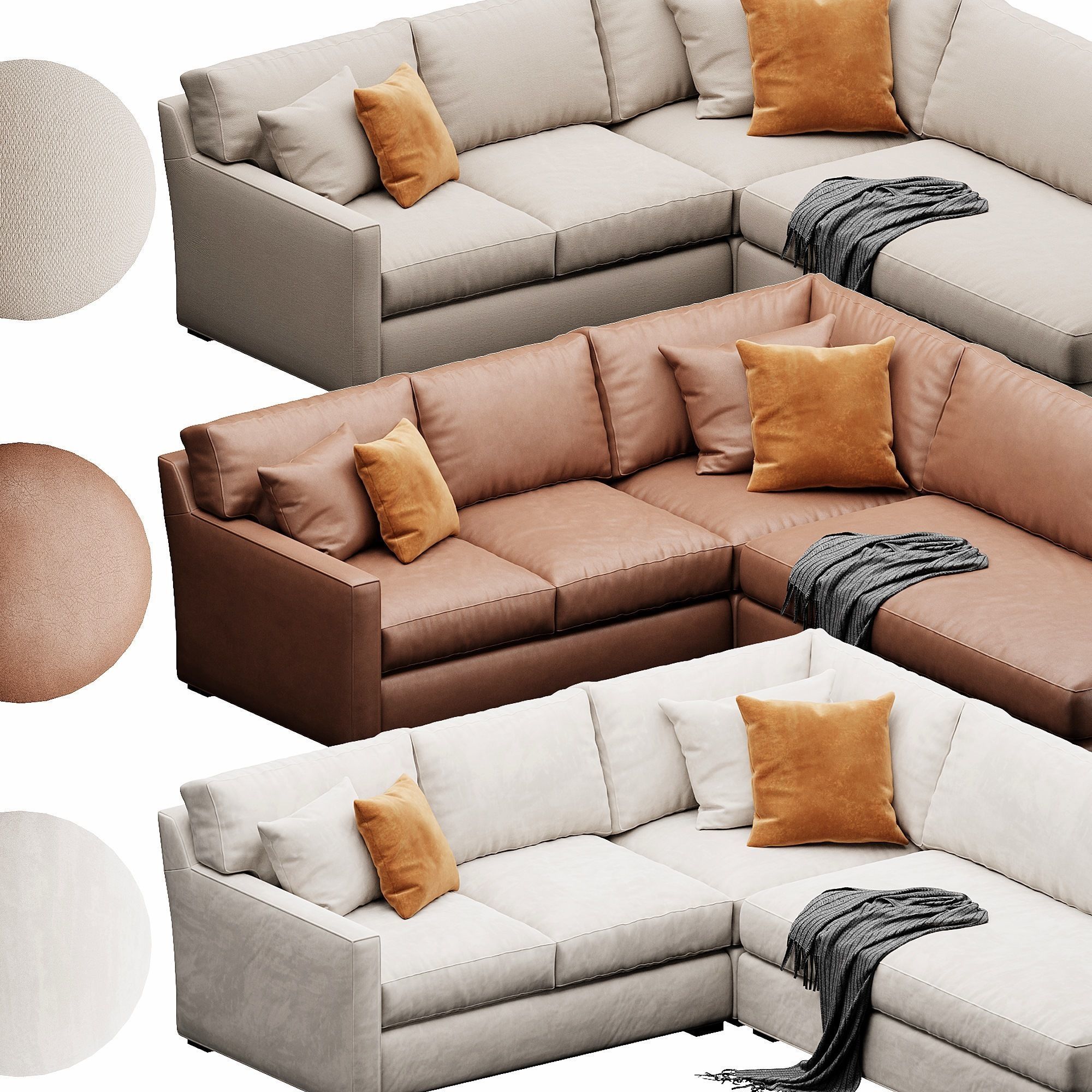Crate and Barrel Axis sofa 3D model_3