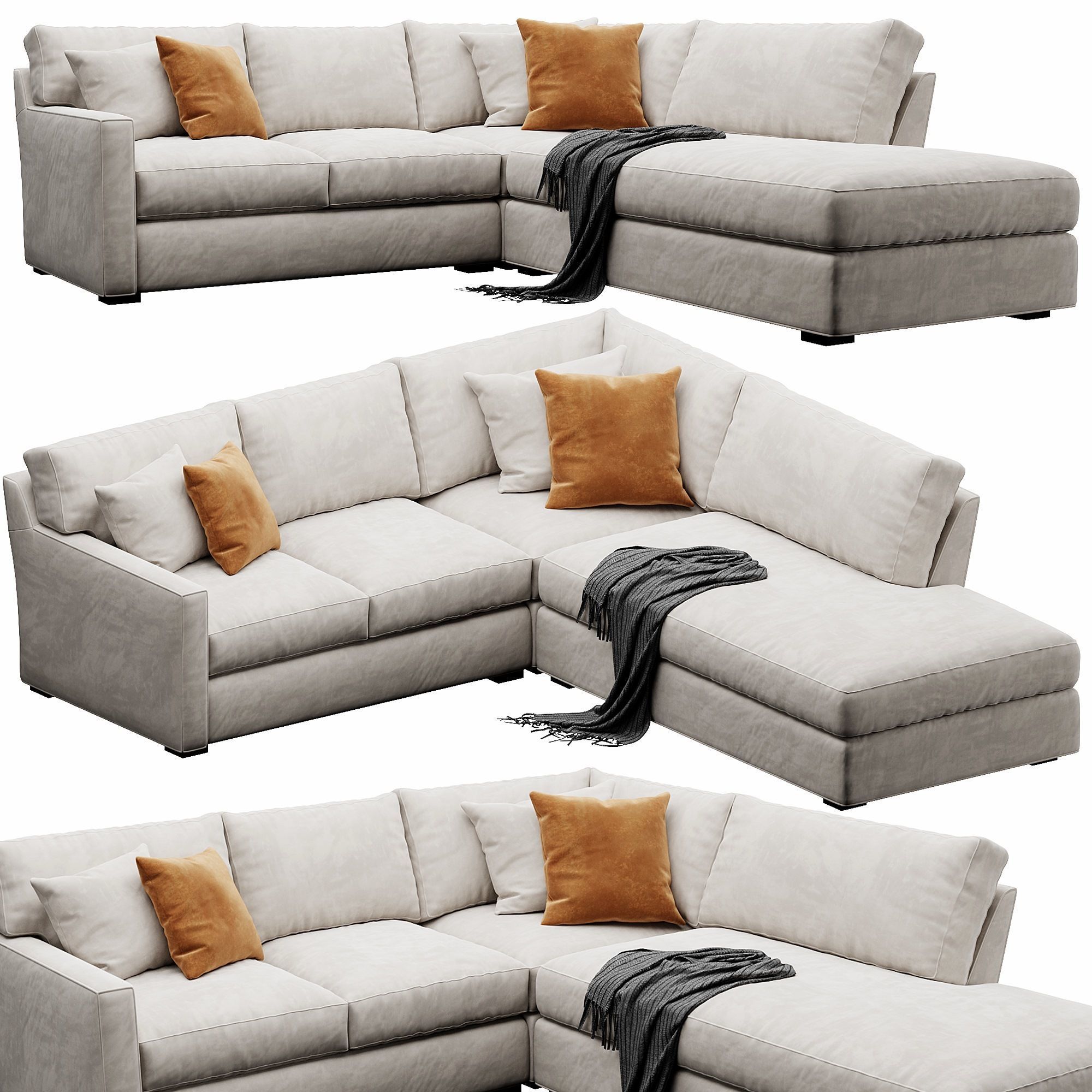 Crate and Barrel Axis sofa 3D model_10