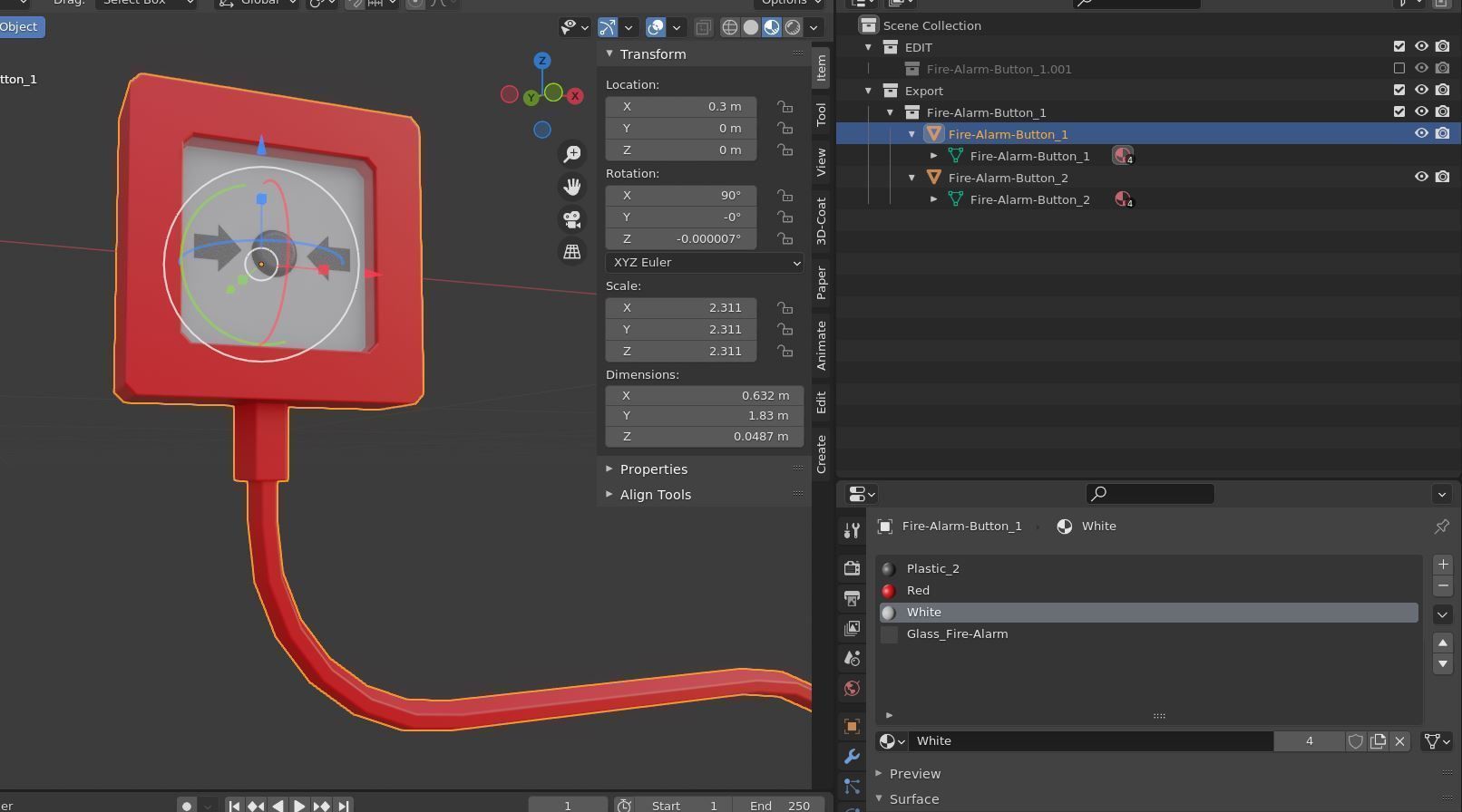 Fire Alarm Buttons 3D model_2