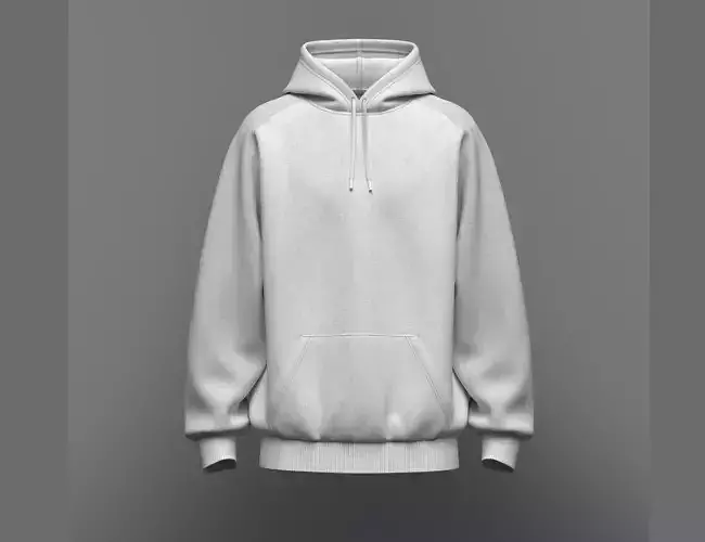 Mens Raglan Oversized Hoodie 3d Model