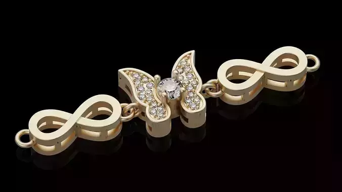 Infinity butterfly links silver  gold jewelry 3D printable model