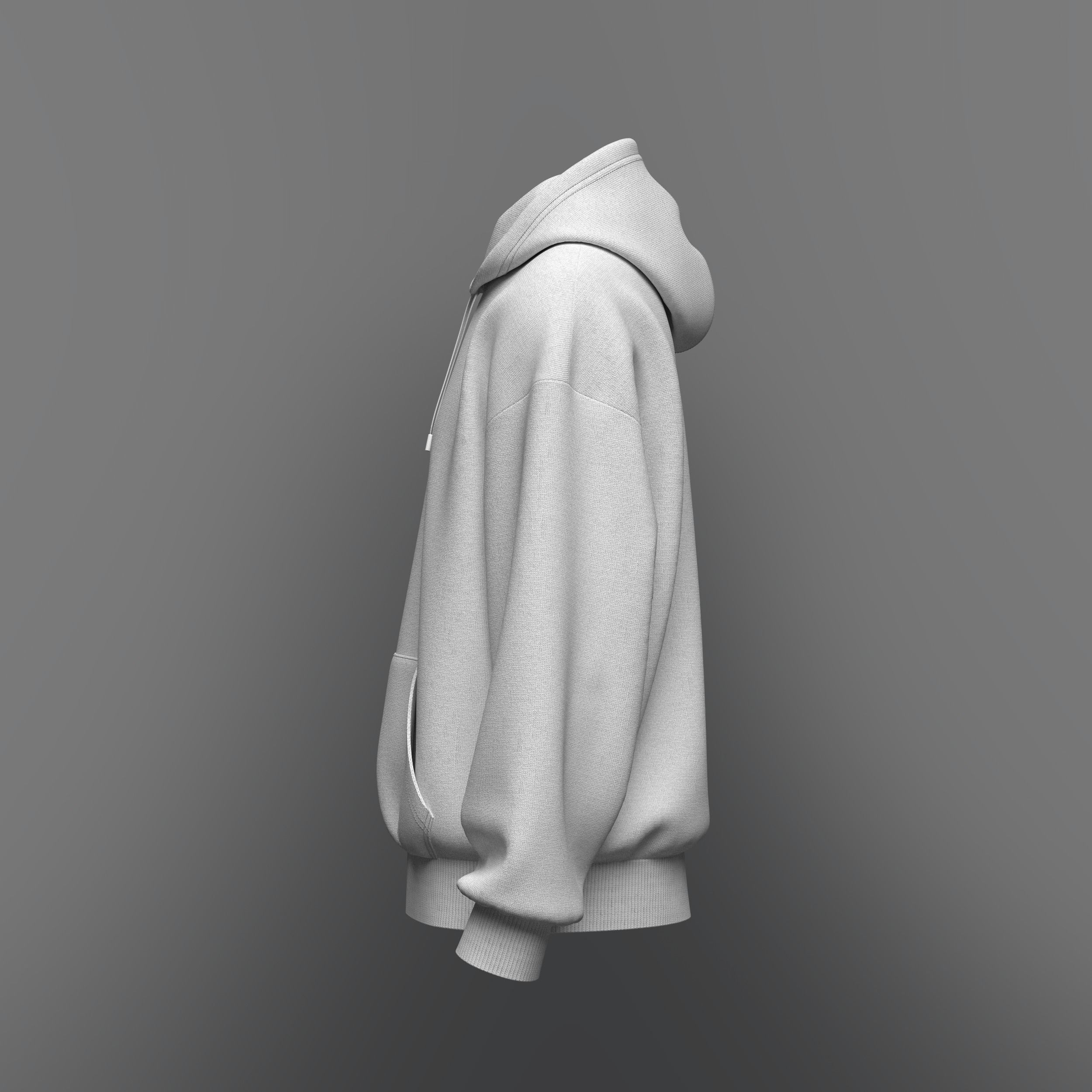 Mens Oversized Hoodie 3d Model 3D model_11