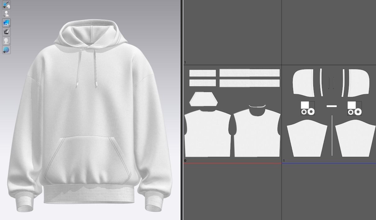 Mens Oversized Hoodie 3d Model 3D model_2