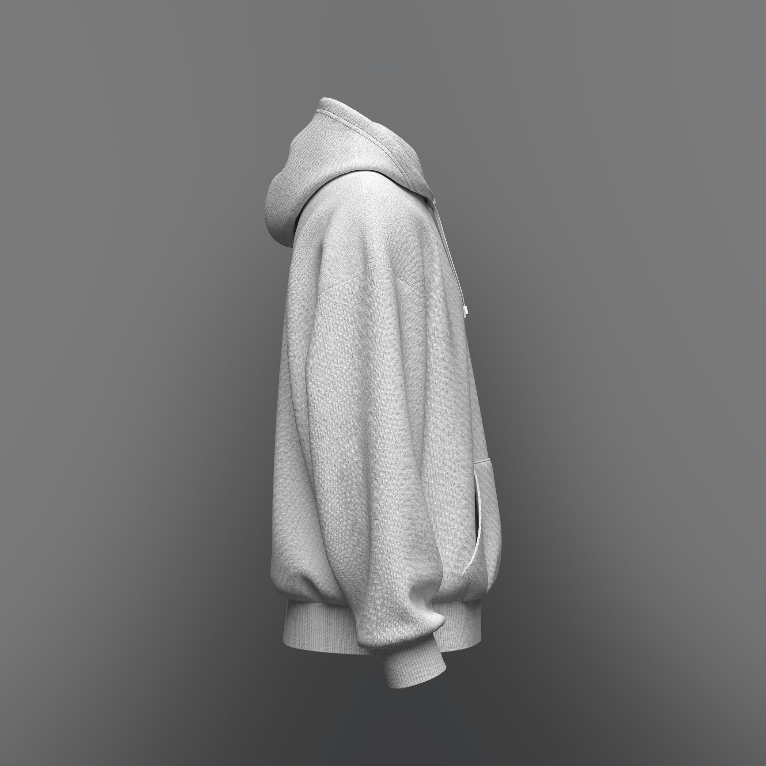 Mens Oversized Hoodie 3d Model 3D model_7