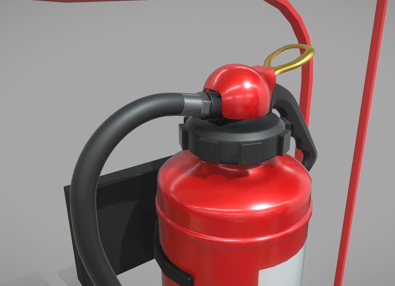 Fire Protection Set with Red Hydrants 3D Model Collection_60
