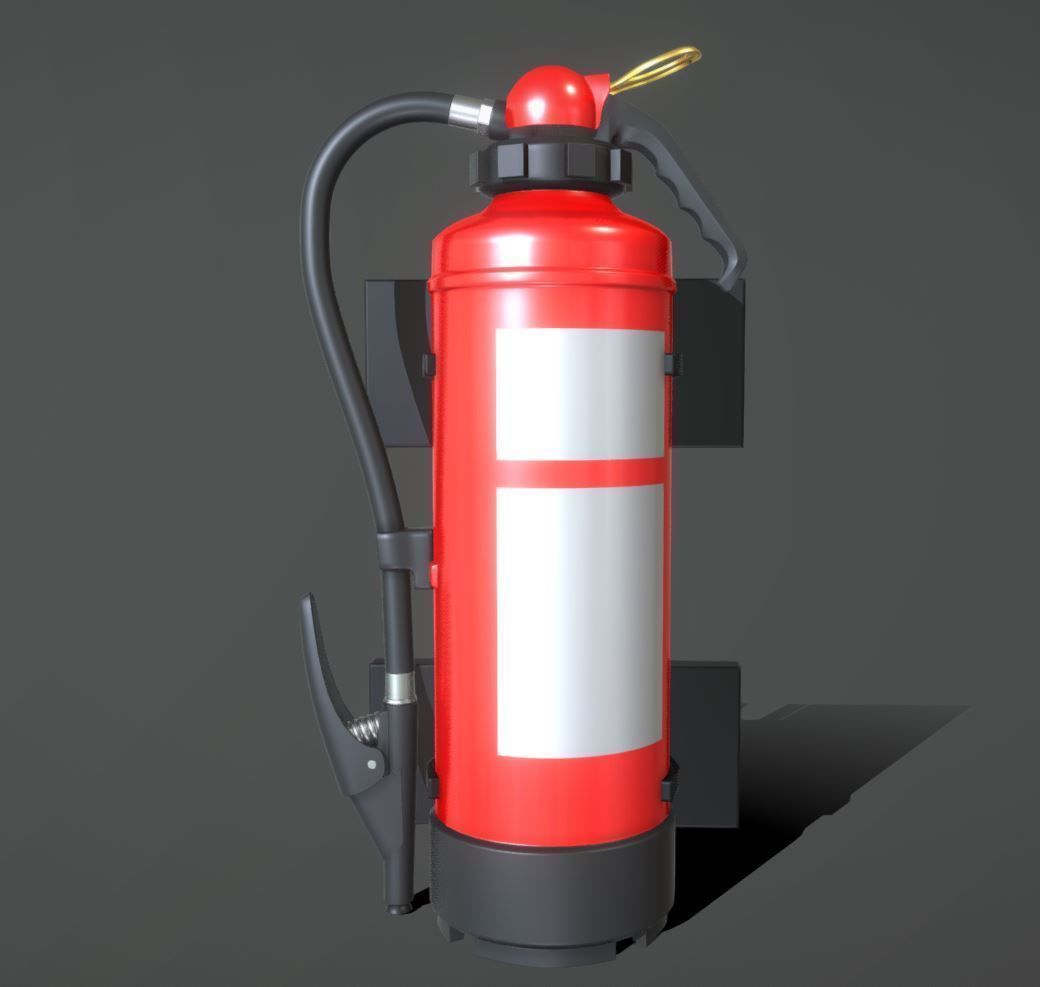 Fire Protection Set with Red Hydrants 3D Model Collection_37