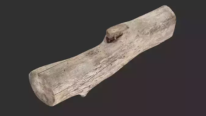 A length of wood 3d scan in highpoly