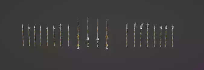 Collection Polearms 20  Low-poly 3D model