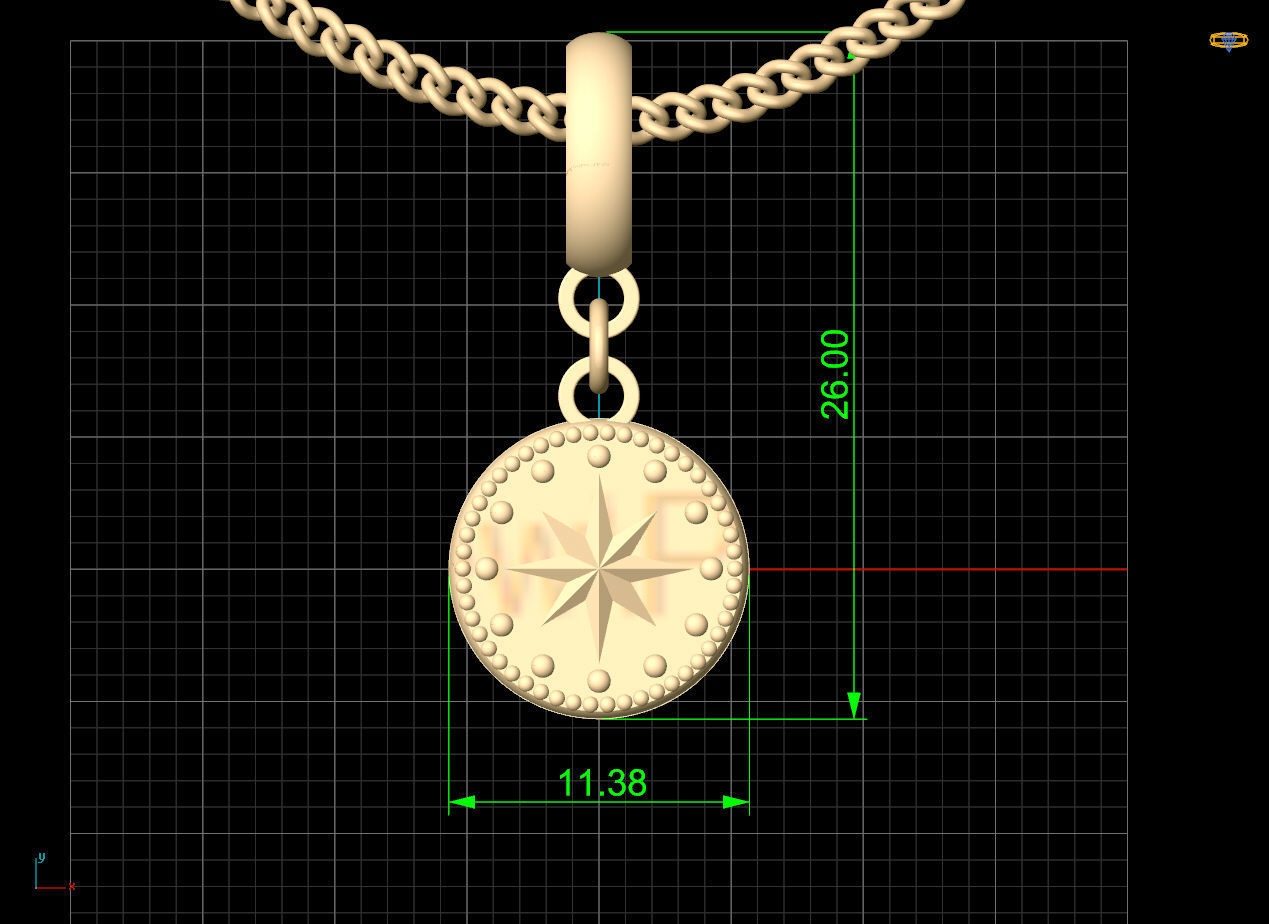Lux pendant silver gold jewelry printable 3D model 3D print model_5