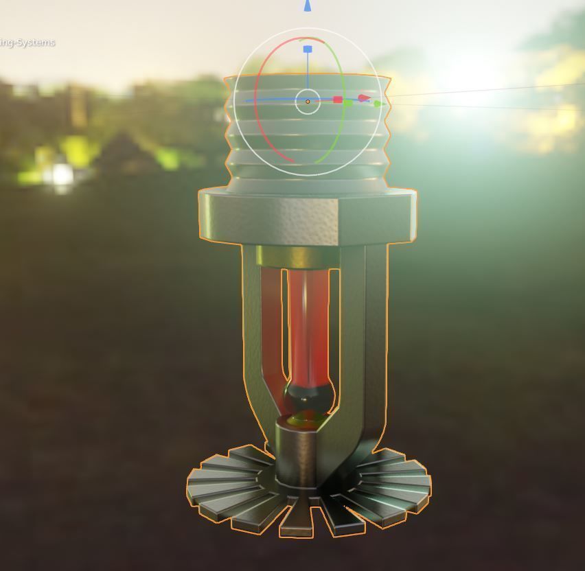 Fire Protection Set with All Hydrants Red and Blue 3D Model Collection_44