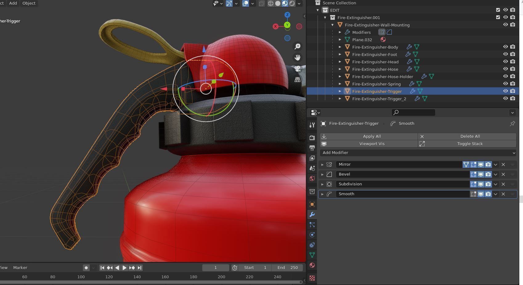 Fire Protection Set with All Hydrants Red and Blue 3D Model Collection_66