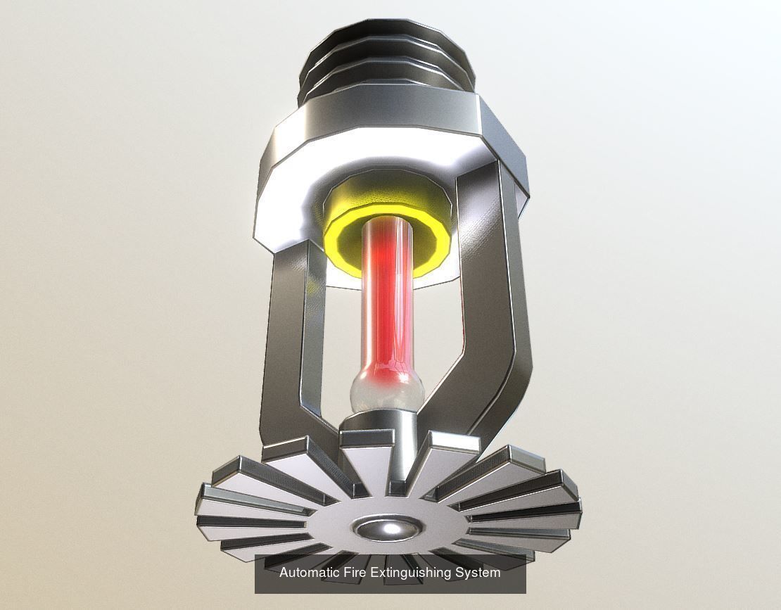 Fire Protection Set with All Hydrants Red and Blue 3D Model Collection_23