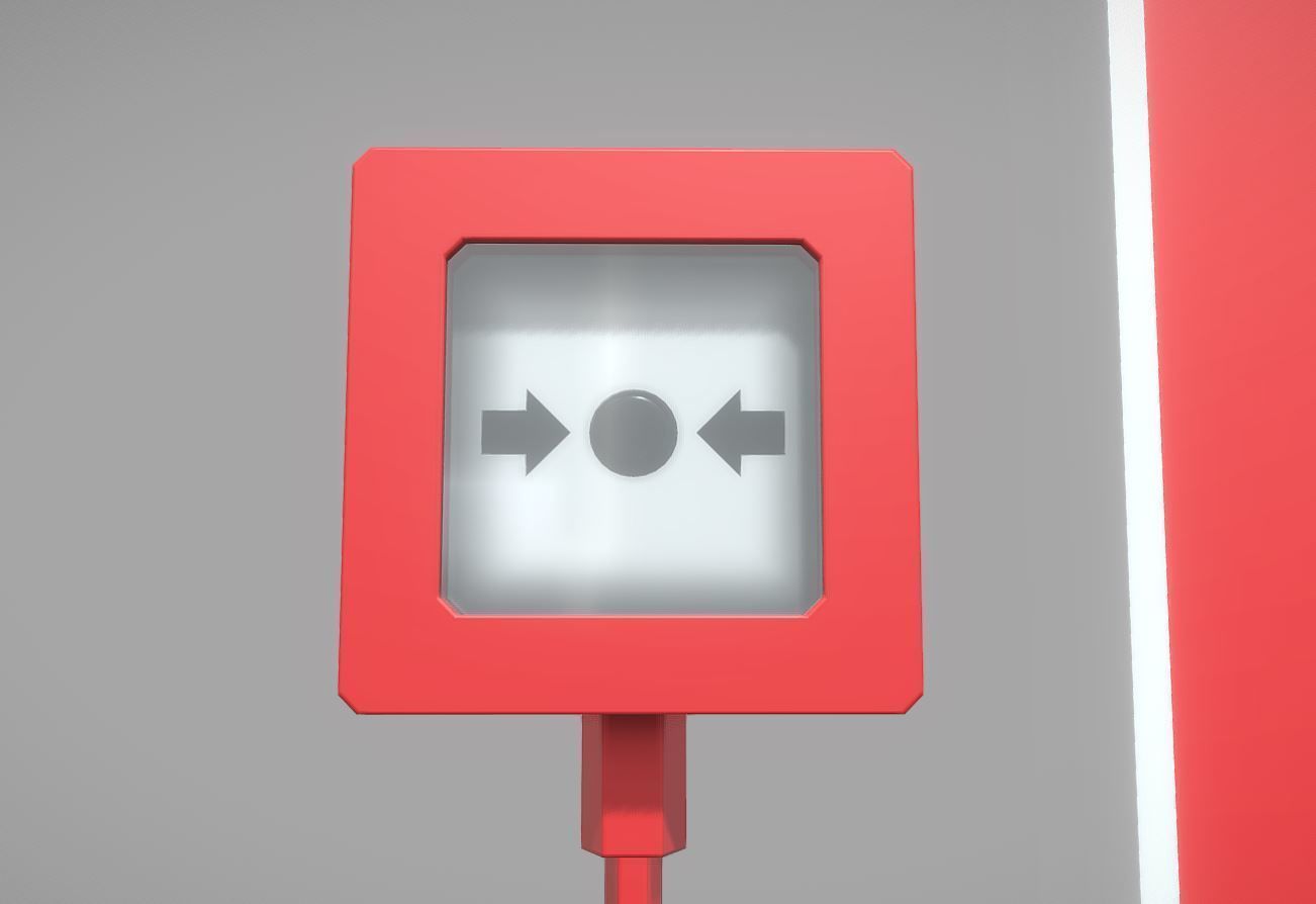 Fire Protection Set with All Hydrants Red and Blue 3D Model Collection_33