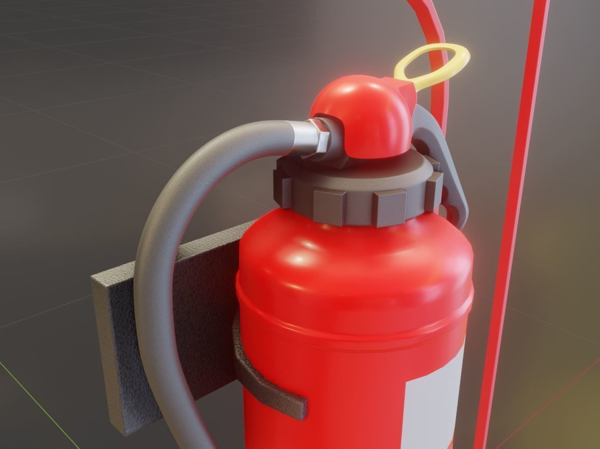 Fire Protection Set with All Hydrants Red and Blue 3D Model Collection_40
