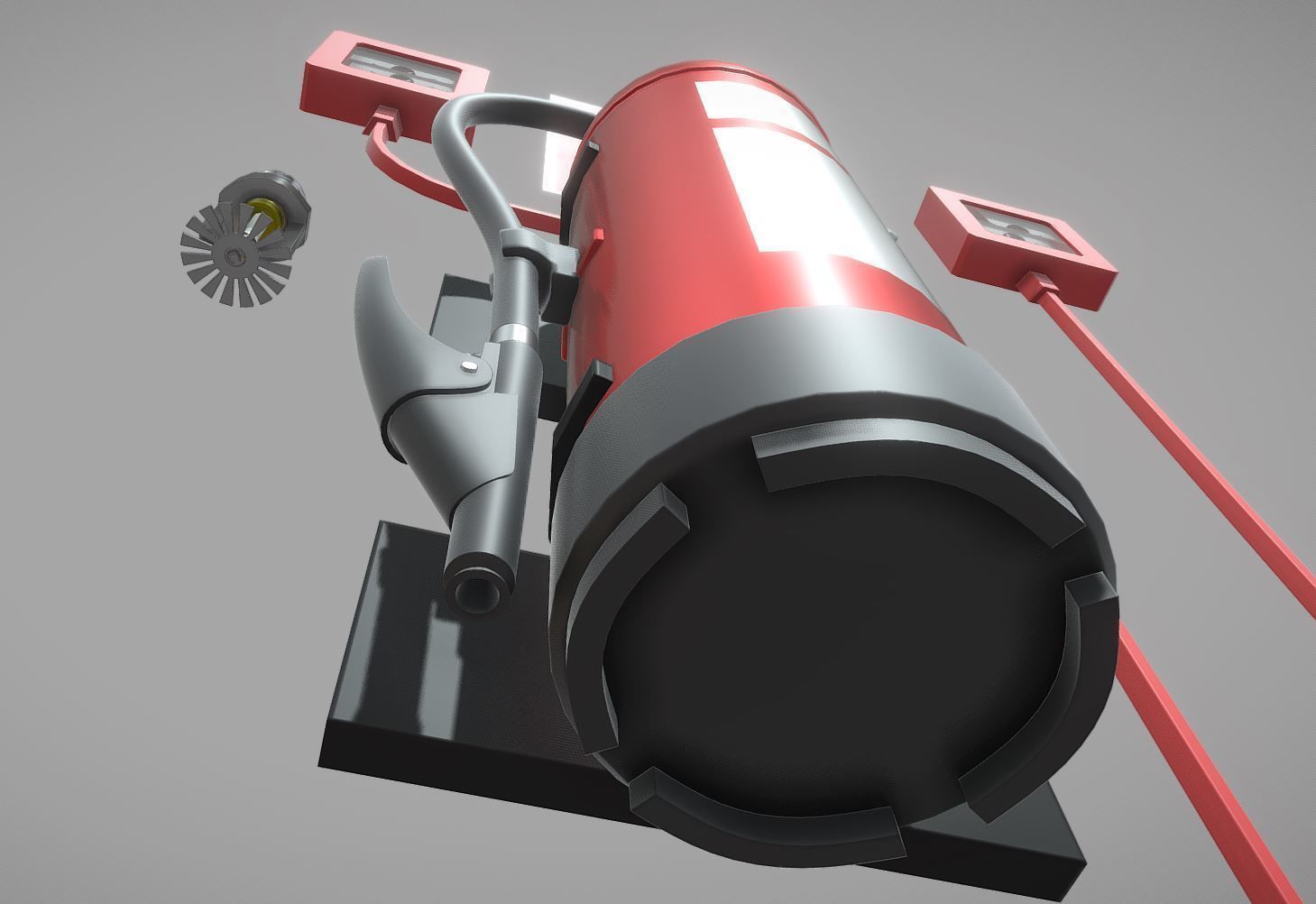 Fire Protection Set with All Hydrants Red and Blue 3D Model Collection_35