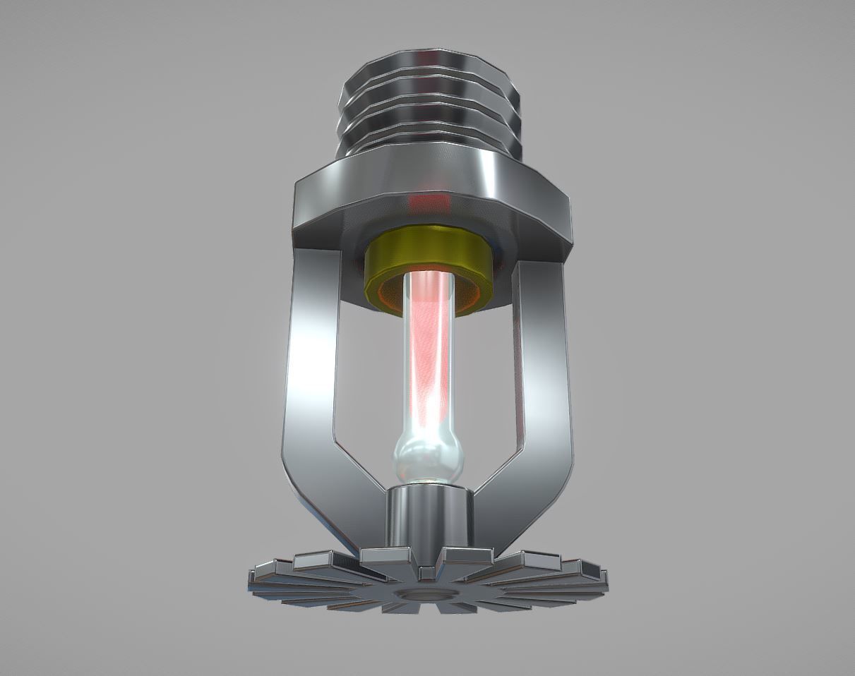 Fire Protection Set with All Hydrants Red and Blue 3D Model Collection_37