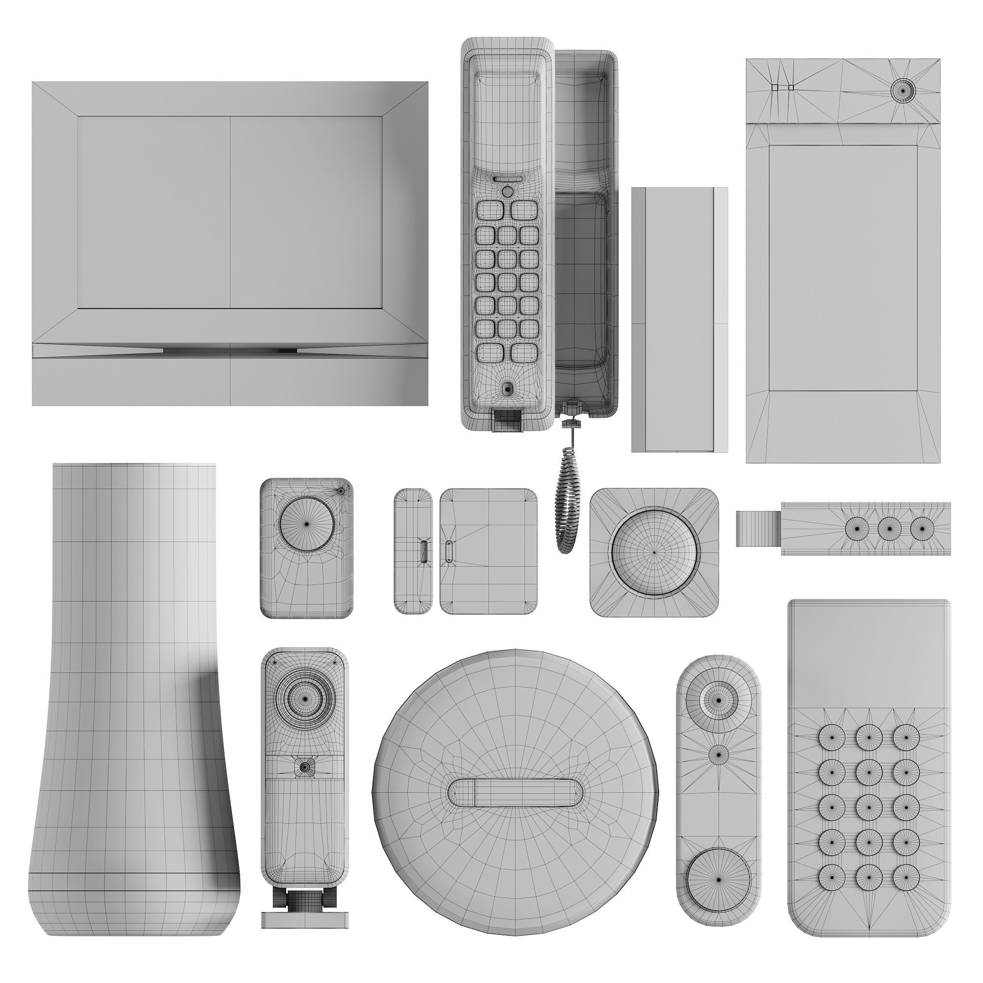 Equipment 6 Intercom And Security Set 2 Low-poly 3D model_8