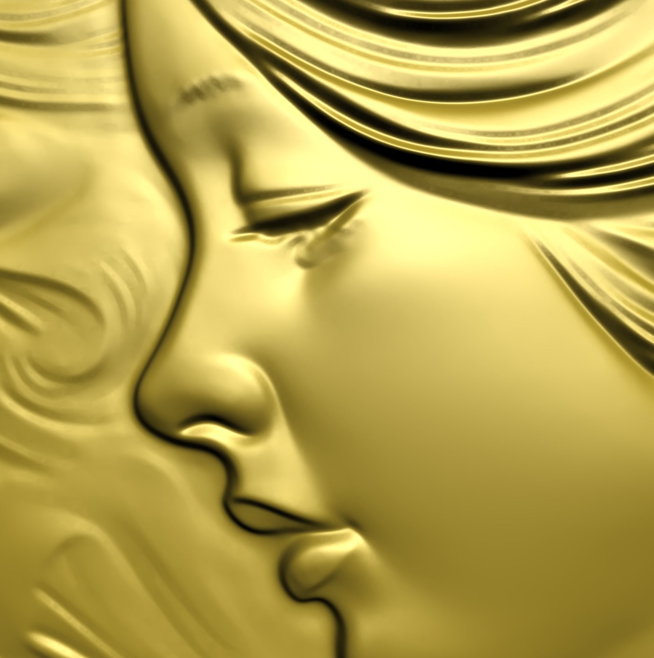 Girl with long hairs CNC bas-relief 3Dmodel wallart 3D print model_4