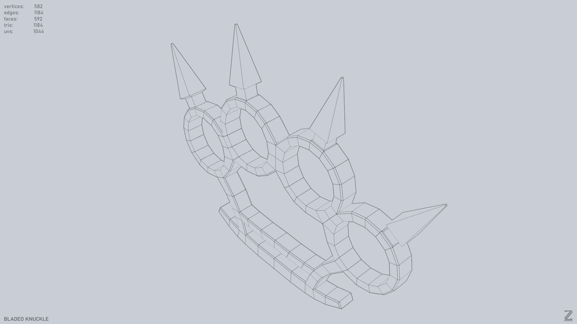Bladed knuckle Low-poly 3D model_12