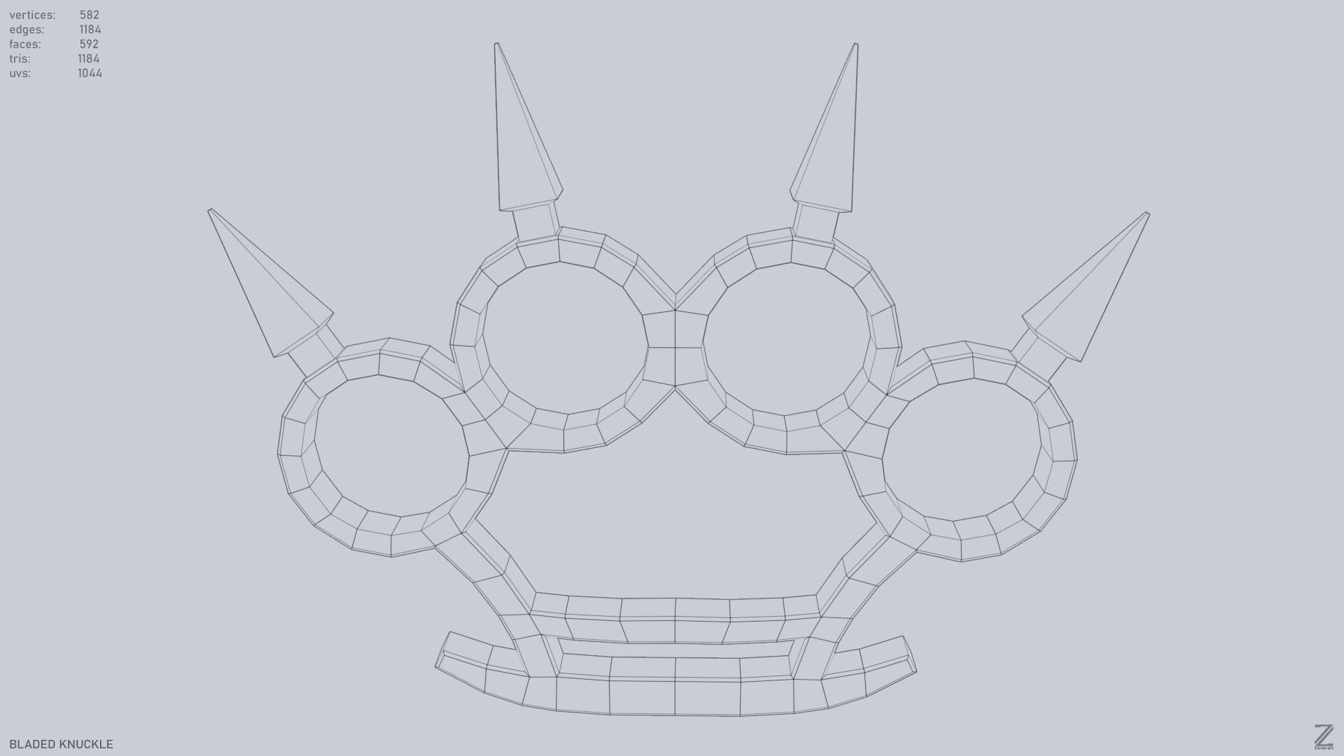 Bladed knuckle Low-poly 3D model_14