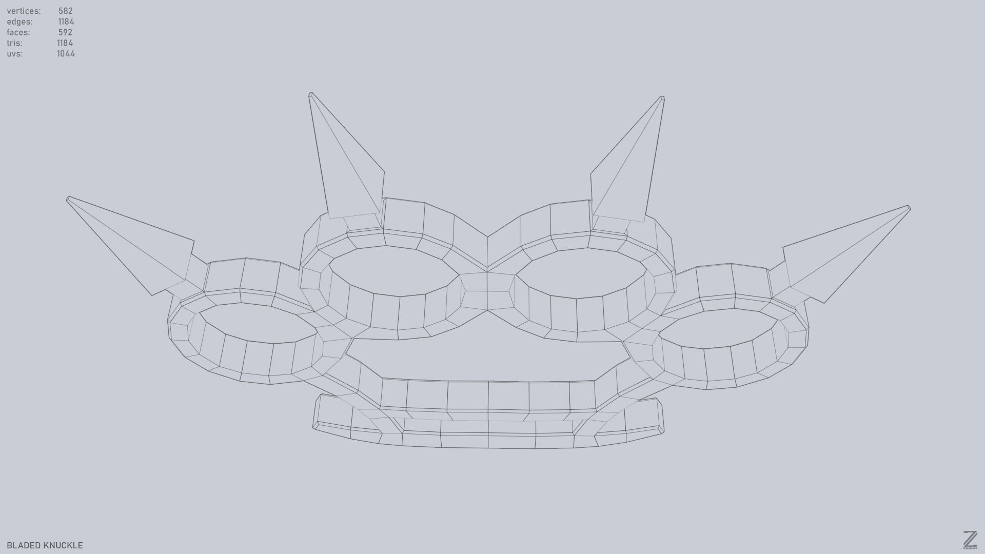 Bladed knuckle Low-poly 3D model_15