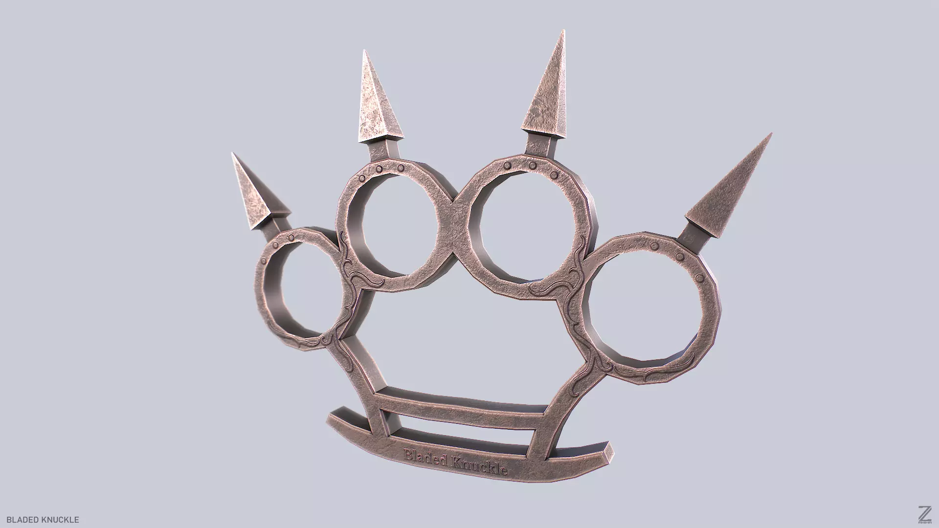 Bladed knuckle Low-poly 3D model_0