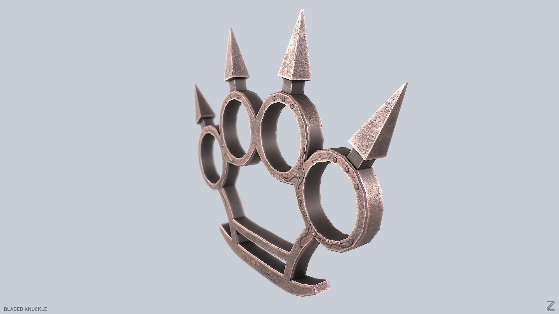 Bladed knuckle Low-poly 3D model_5