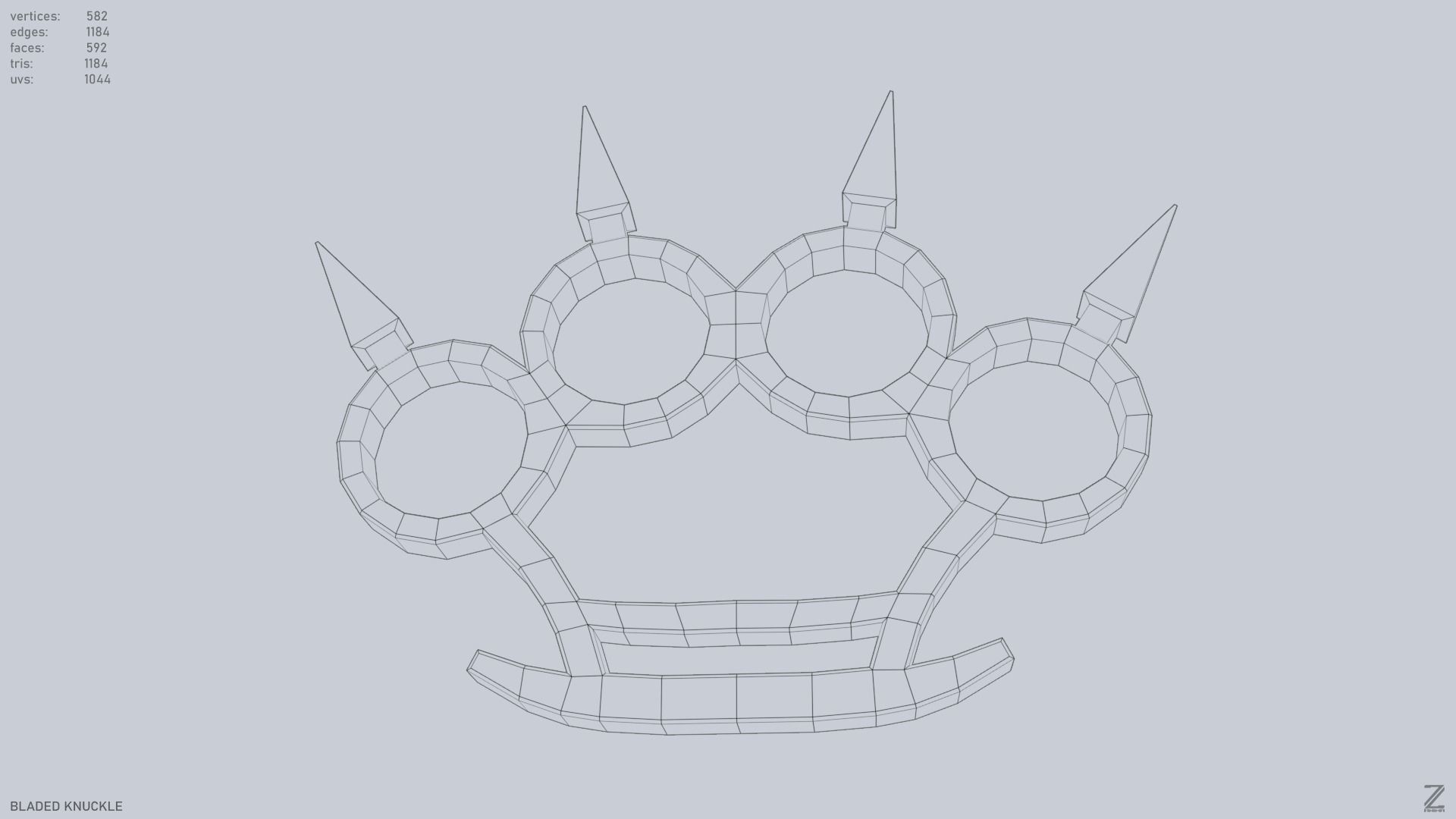 Bladed knuckle Low-poly 3D model_10