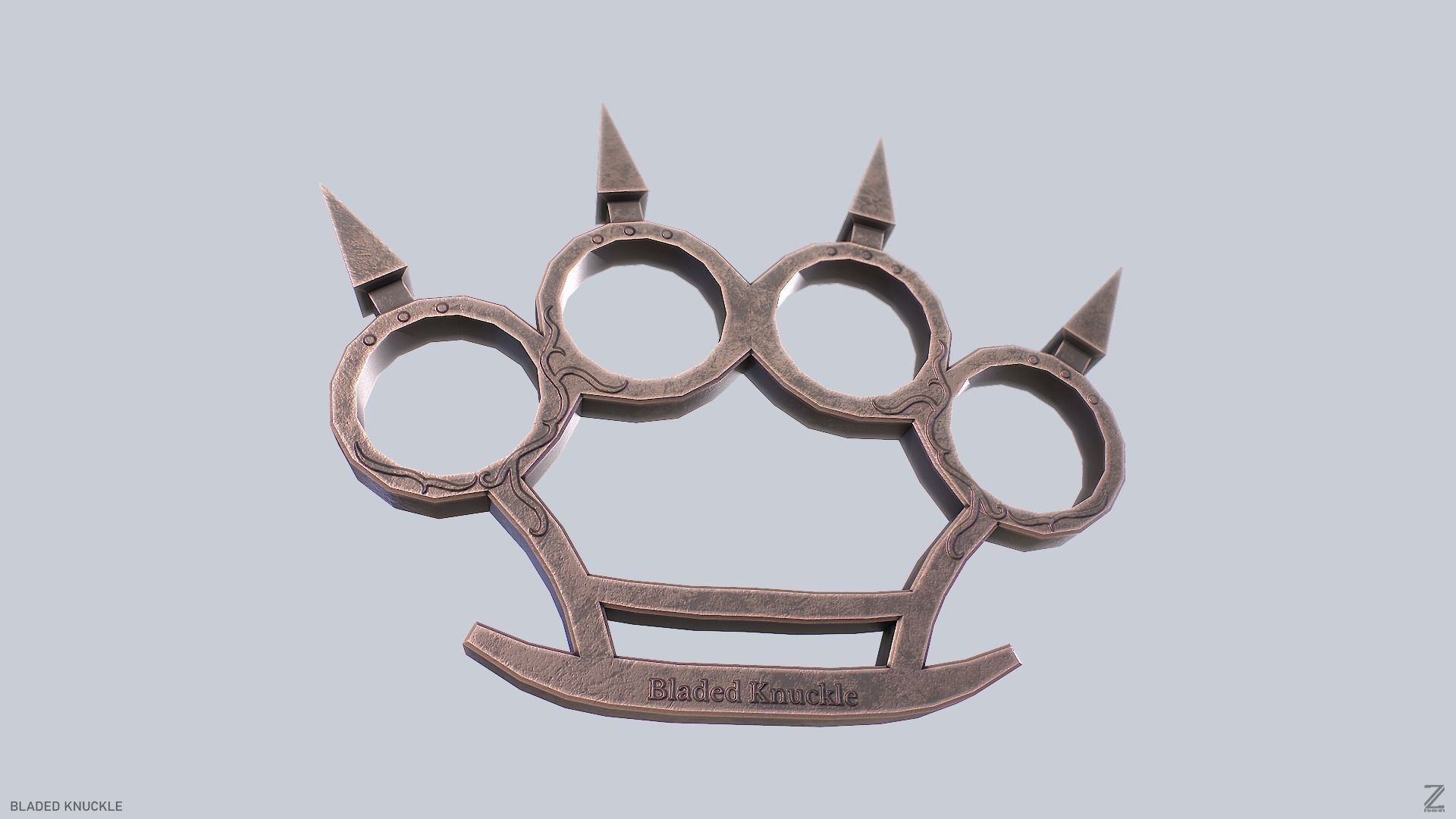 Bladed knuckle Low-poly 3D model_4