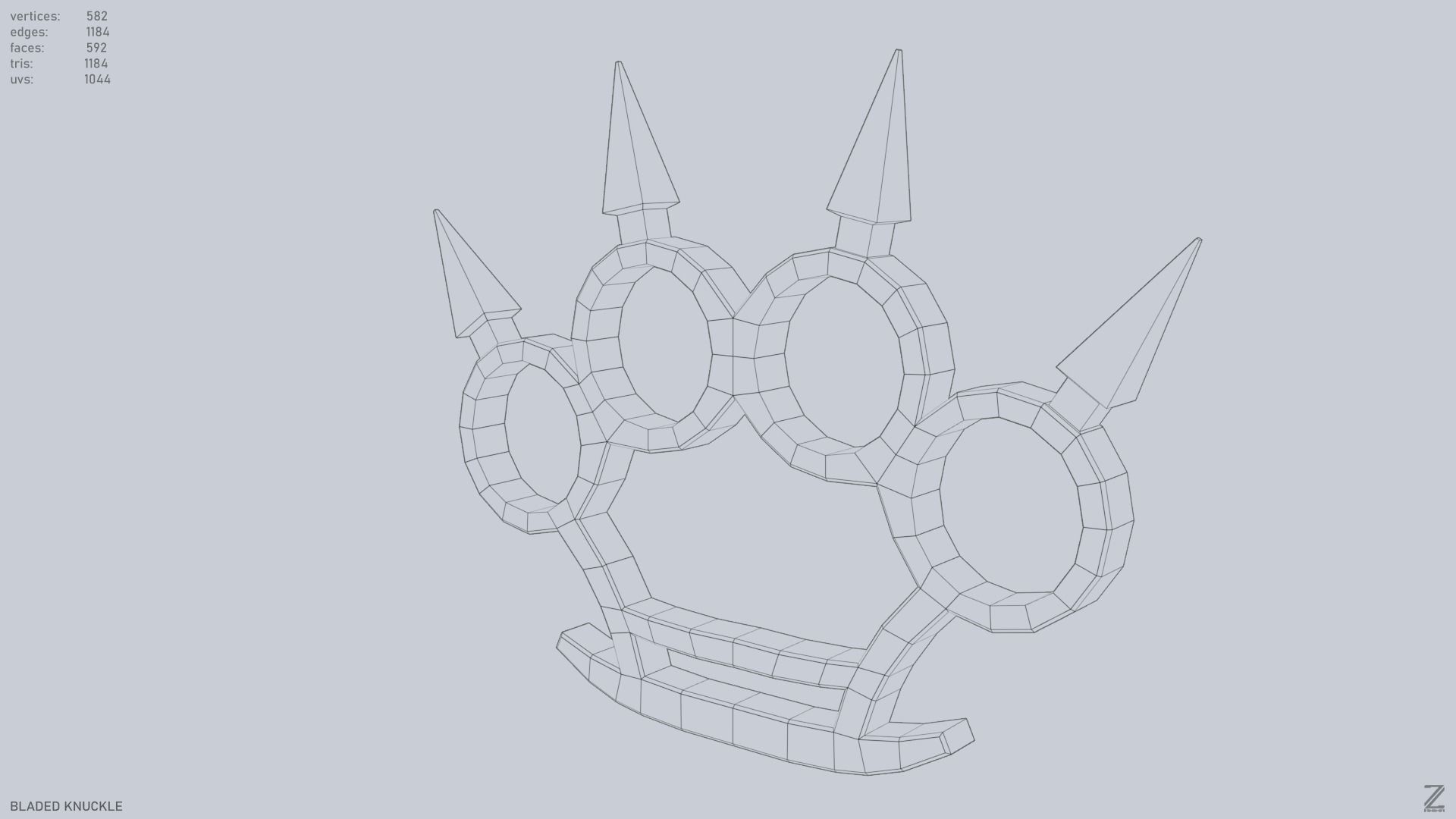 Bladed knuckle Low-poly 3D model_11
