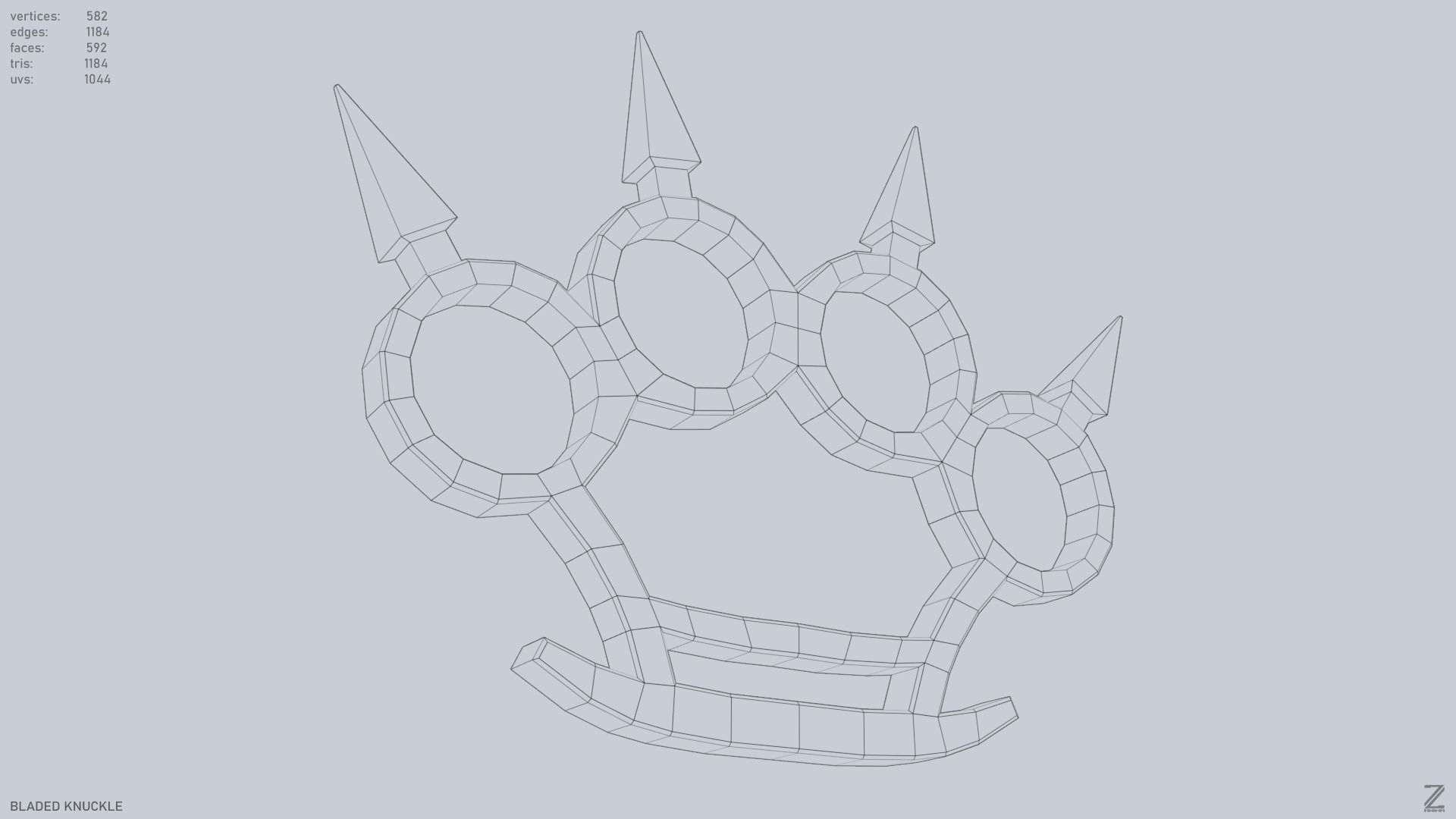 Bladed knuckle Low-poly 3D model_13