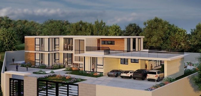 3D SKETCHUP MODEL OF SINGLE RESIDENTIAL VILLA 3D model