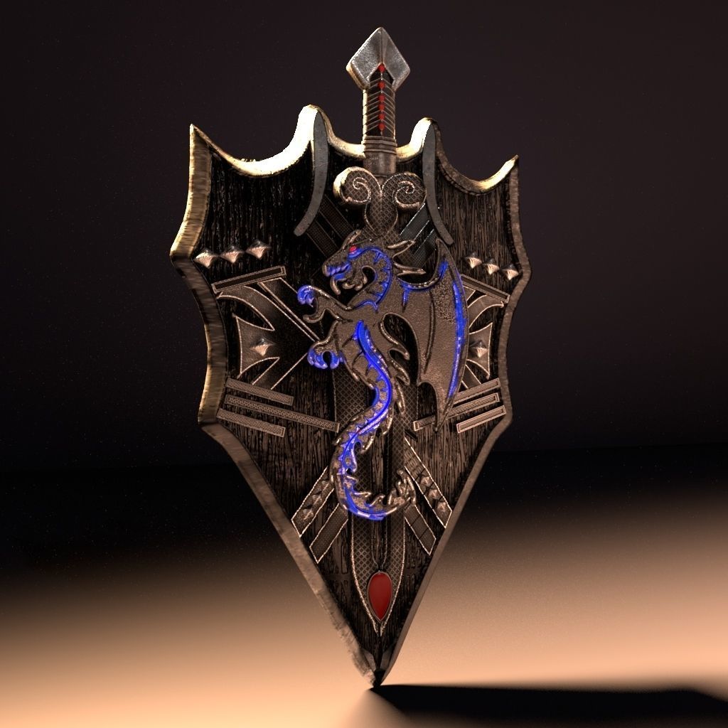  shield Low-poly 3D model_1