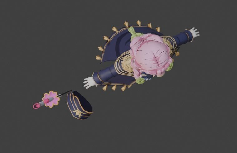 Navy Mitsuri Kanroji 3D Model Low-poly 3D model_4