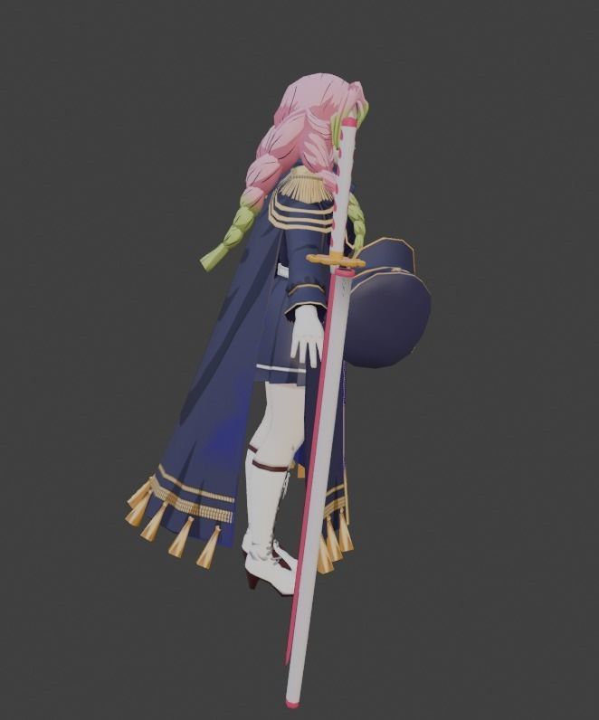 Navy Mitsuri Kanroji 3D Model Low-poly 3D model_2