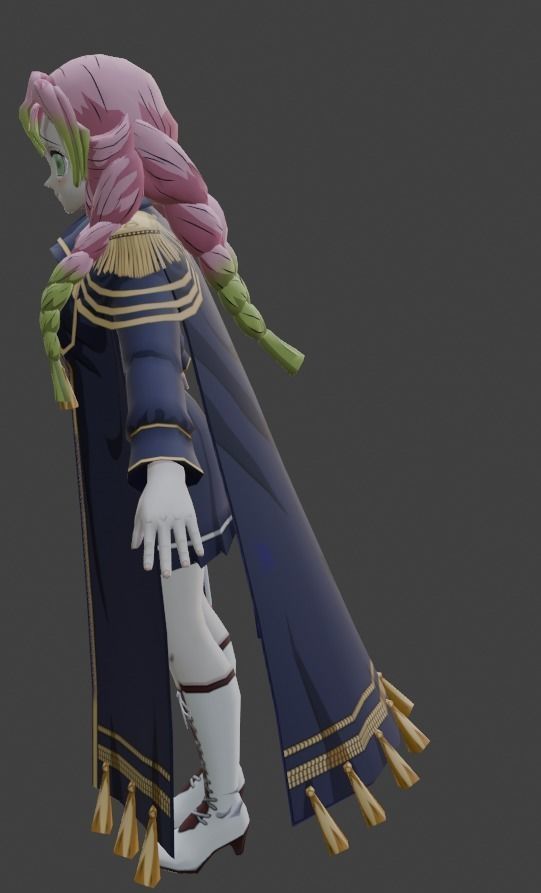 Navy Mitsuri Kanroji 3D Model Low-poly 3D model_8