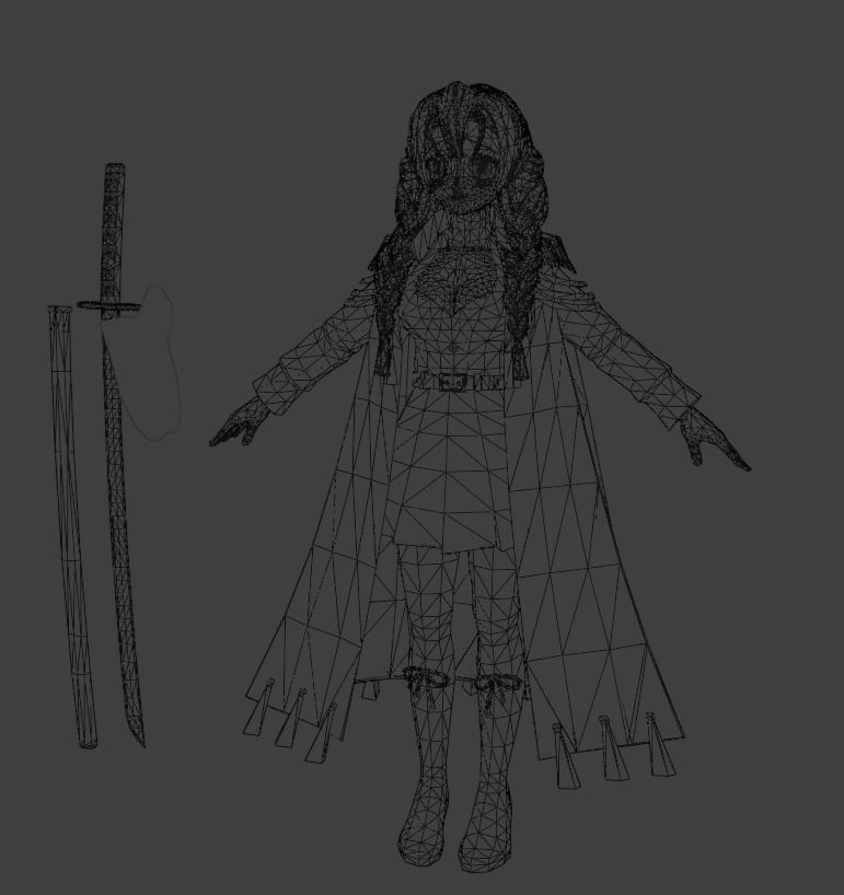 Navy Mitsuri Kanroji 3D Model Low-poly 3D model_5