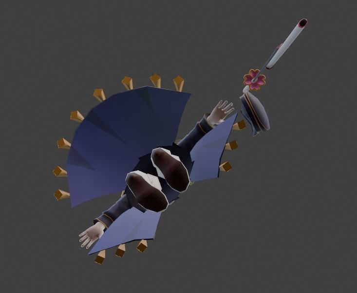 Navy Mitsuri Kanroji 3D Model Low-poly 3D model_3