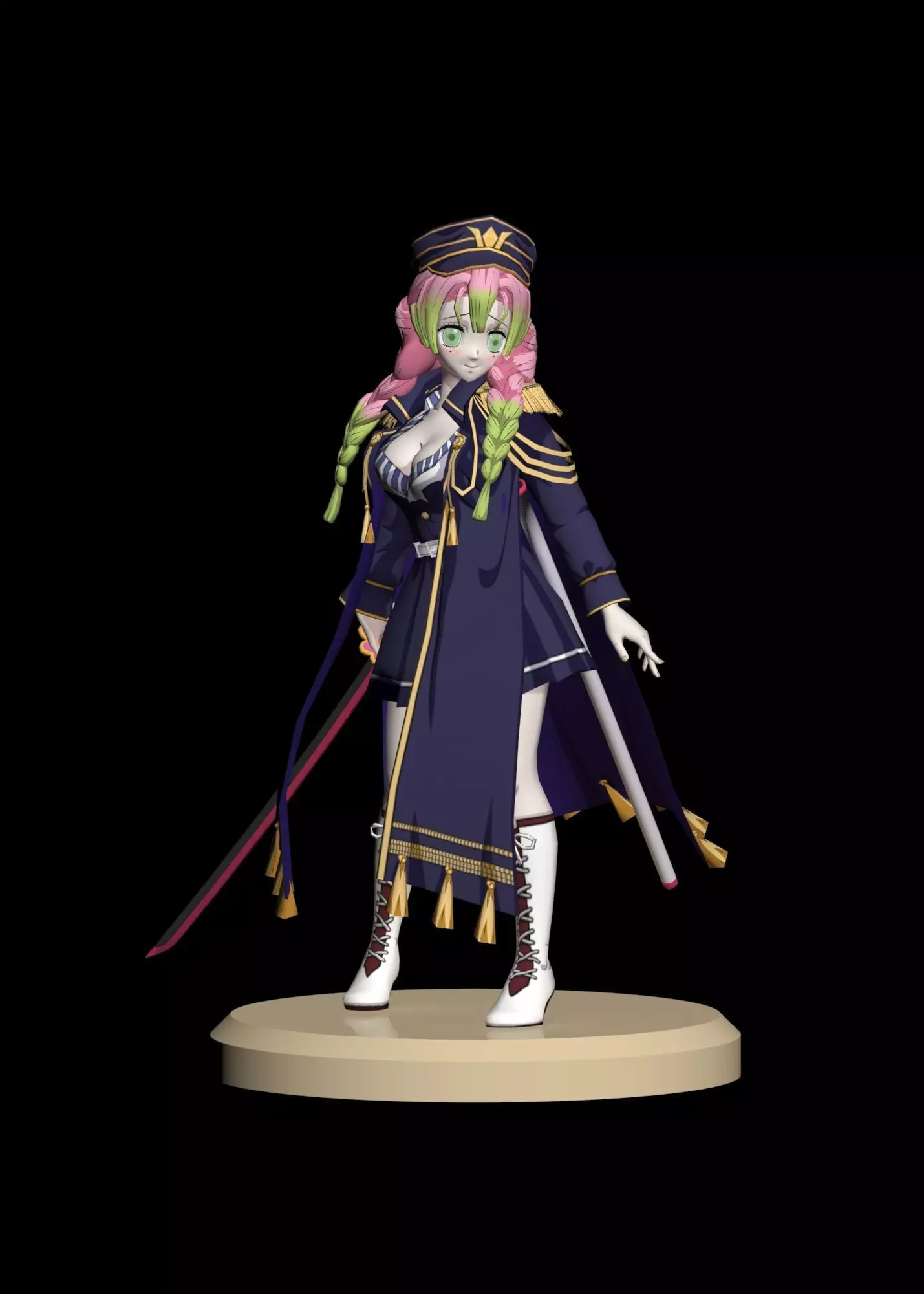 Navy Mitsuri Kanroji 3D Model Low-poly 3D model_0