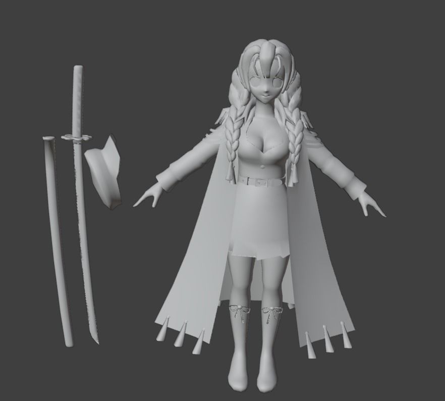 Navy Mitsuri Kanroji 3D Model Low-poly 3D model_6