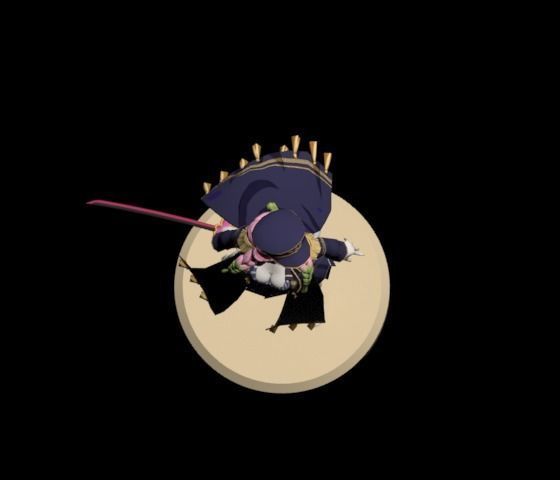 Navy Mitsuri Kanroji 3D Model Low-poly 3D model_9