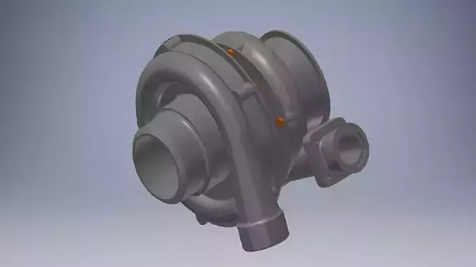 Car turbocharger 3d model