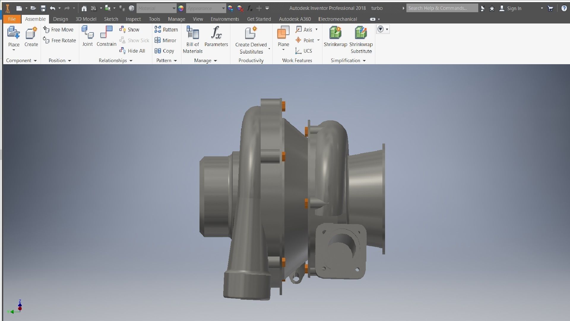 Car turbocharger 3d model 3D model_6