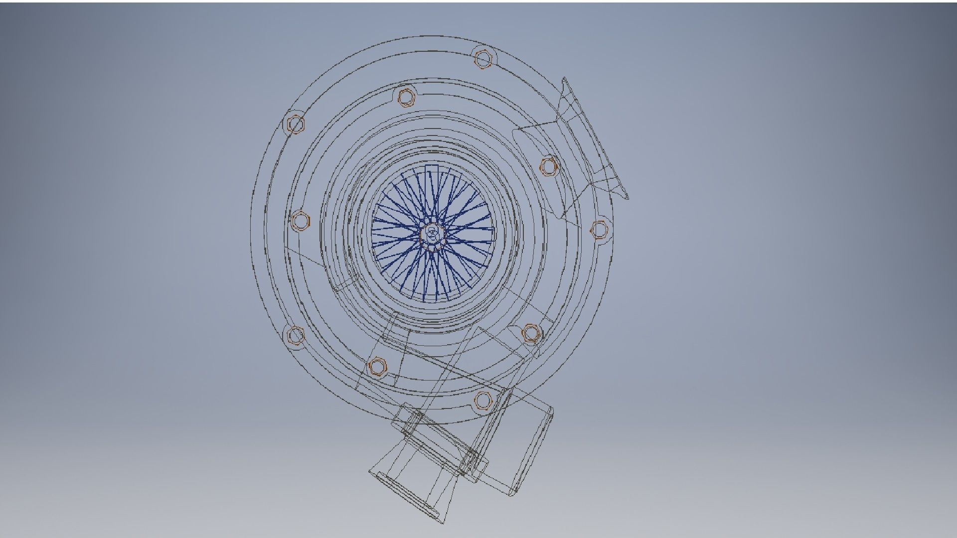 Car turbocharger 3d model 3D model_14